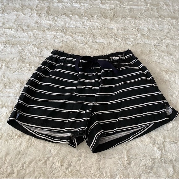 Seafolly Australia Black White Striped Linen Blend Shorts Size Small - Picture 1 of 4